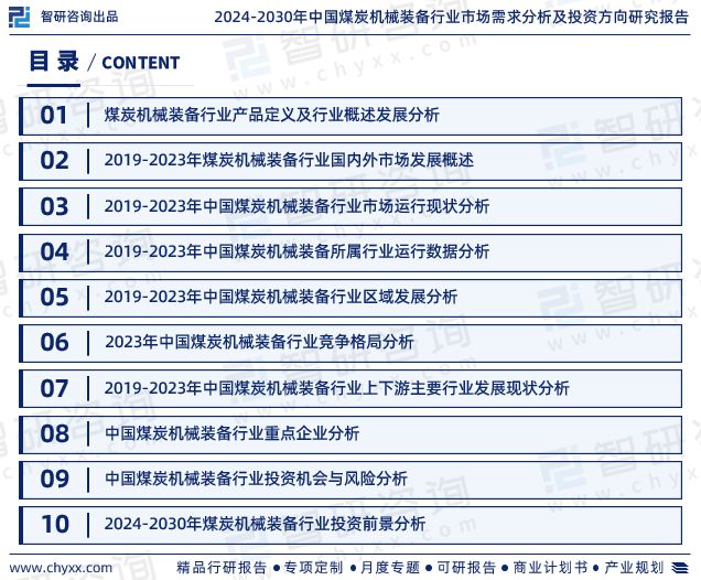 必威《2024版中国煤炭机械装备行业市场分析研究报告》—智研咨询发布(图2)